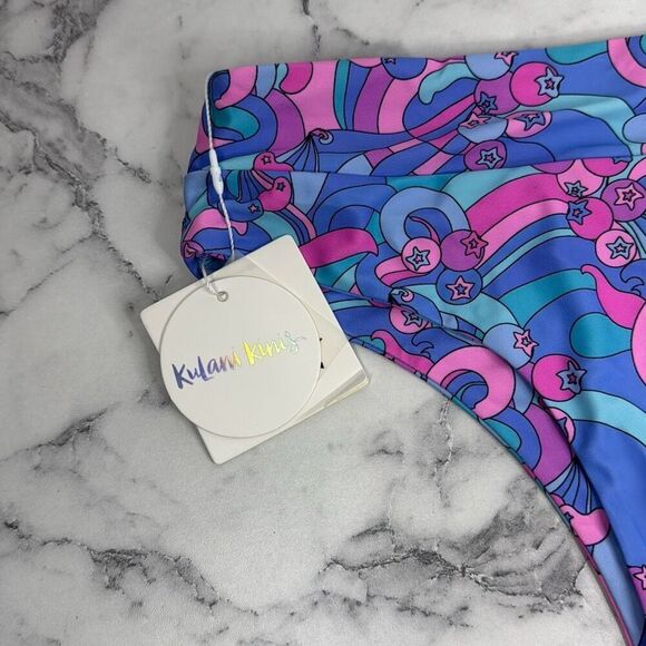 Kulani Kinis Berry Printed Bikini Bottoms M NWT - Picture 2 of 5